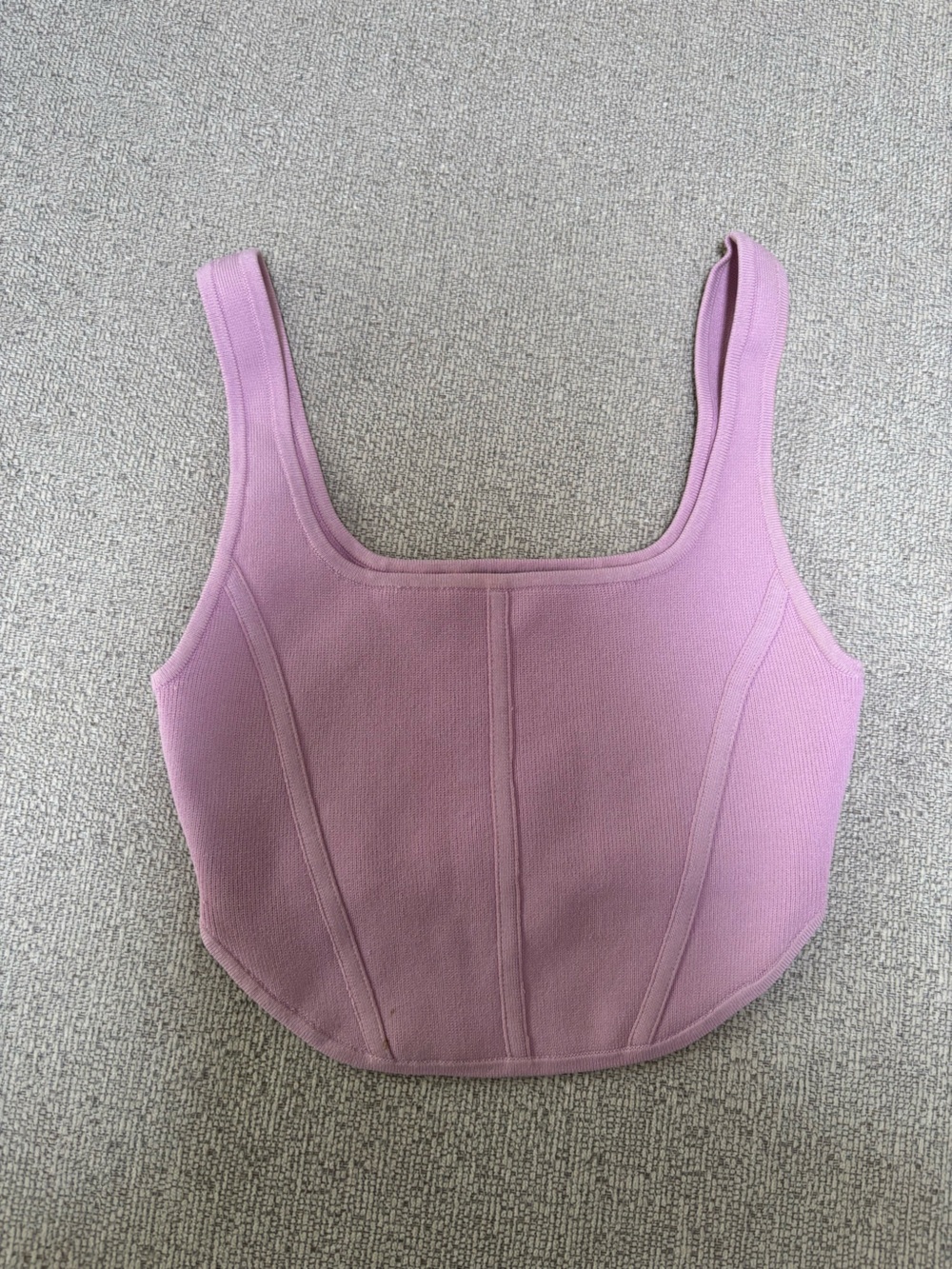 Babaton Lilac Knit Tank with Wide Straps